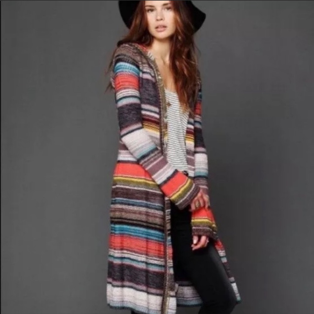 Free People long colored cardigan